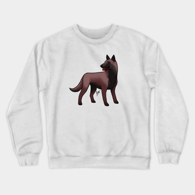 Dog - Belgian Malinois - Mahogany Crewneck Sweatshirt by Jen's Dogs Custom Gifts and Designs